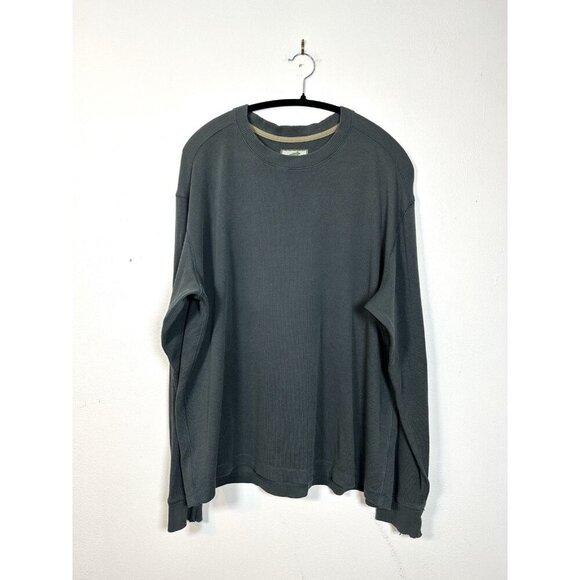 Horny Toad Mens Top‎ Size L Green Cotton Crew Neck Long Sleeve Distressed - Picture 1 of 12